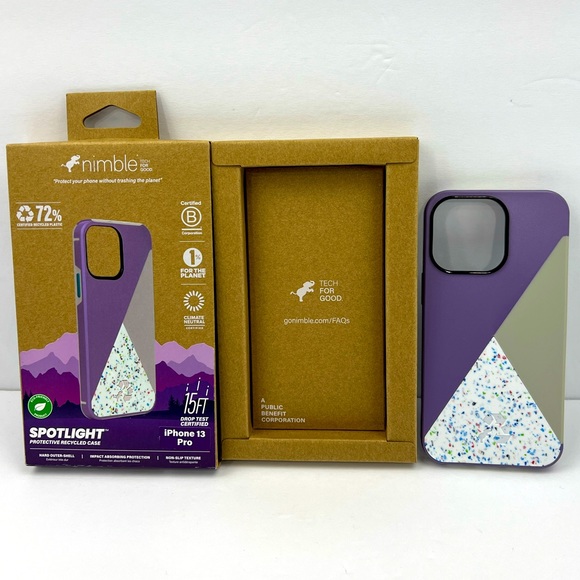 NIMBLE TECH FOR GOOD, iPhone 13 PRO PROTECTIVE CASE, PURPLE AND WHITE COLOR - Picture 9 of 12